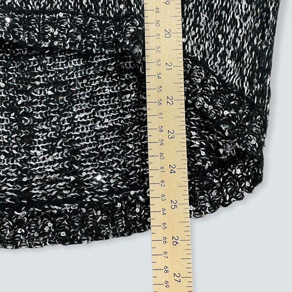 Love Change Womens Sweater Knit Pullover Long Sleeve Pocket Black White Small - Picture 4 of 8